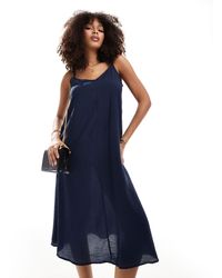 Vero Moda - Woven Cami Midi Dress With V Front - Lyst