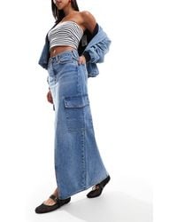 Levi's - Jupe en jean longueur cheville coupe cargo colonne - moyen - Lyst