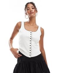 ASOS - Button Down Vest With Blanket Stitch Detail - Lyst