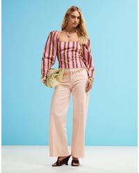 ASOS - Crop Clean Wide Leg Jeans With Front Pockets - Lyst