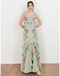 Maya - Floral Embellished Ruffle Cami Maxi Dress - Lyst