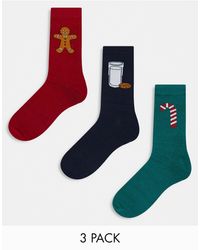 Jack & Jones - 3 Pack Christmas Print Socks Giftbox - Lyst