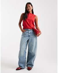 ASOS - Asos Design Petite High Wasited Barrel Jean - Lyst