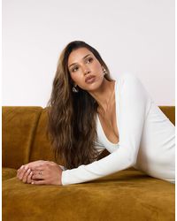 GOOD AMERICAN - Sculpting Scoop Neck Long Sleeve Bodysuit - Lyst