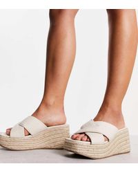 ASOS - Wide Fit Teddy 2 Cross Strap Wedges - Lyst