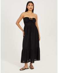 Brave Soul - Strapless Tiered Midi Dress - Lyst