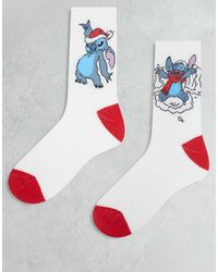 ASOS - Disney 2 Pack Socks With Christmas Stitch Graphic - Lyst