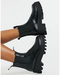 LAMODA Chunky Chelsea Boots in Black - Lyst