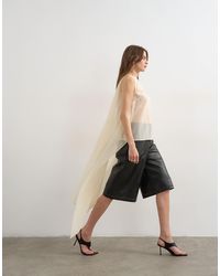 TOPSHOP - Sheer Organza Drape Tunic Top - Lyst