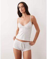 Cotton On - Pyjama Dreamy Soft Pointelle Longline Cami And Matching Shorts - Lyst
