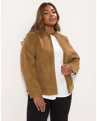 Yours Clothing - Faux Suede Jacket - Lyst
