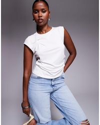 ASOS - Twist Detail Grown On Sleeve T-shirt With Ruched Side - Lyst