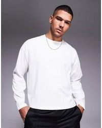 ASOS - – kastiges, langärmliges oversize-shirt aus schwerem material - Lyst