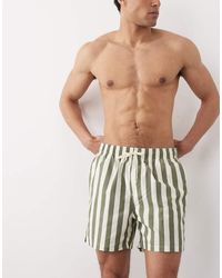 SELECTED - Pantaloncini Da Bagno Verdi A Righe - Lyst
