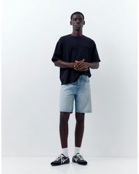 Pull&Bear - Bermuda classique en jean - indigo pâle - Lyst