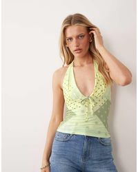 ASOS - Co-ord Printed Slinky Halter Neck Top - Lyst