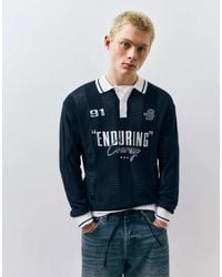 Pull&Bear - Graphic Knitted Football Polo Shirt - Lyst