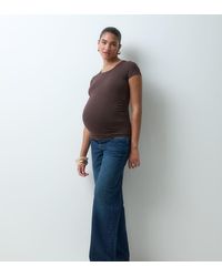 Mama.licious - Mamalicious Maternity Over The Bump Wide Leg Jeans - Lyst