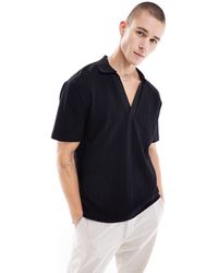ASOS - Oversized Textured Polo With Revere Neck - Lyst