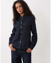 Mango - Klassiek Denim Overhemd - Lyst