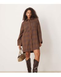ASOS - Asos Design Curve Mini Shirt Dress With Wide Cuffs And Oversized Pockets - Lyst