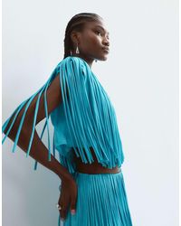 ARRANGE - Tiered Fringe Square Cut Top Co Ord - Lyst