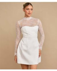 Six Stories - Lace Sleeve Cup Detail Mini Dress - Lyst