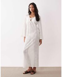 esmé studios - Esmee Knit Tie Front Maxi Beach Dress Cover Up - Lyst
