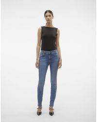 Vero Moda - – skinny-jeans aus mittelem denim - Lyst