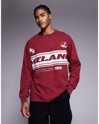 ASOS - Heavyweight Relaxed Long Sleeve T-shirt With Milano Sports Graphic - Lyst