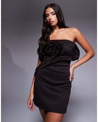 ASOS - Mini Bandeau Bonded Manipulated Dress - Lyst