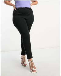 Calvin Klein - Plus - milano - leggings a vita alta neri - Lyst
