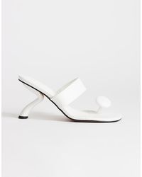 TOPSHOP - Natalie Toe Thong Angular Mid Heel Sandals - Lyst