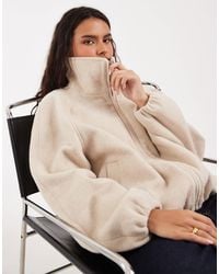 ASOS - Funnel Neck Bubble Hem Jacket With Wool - Lyst