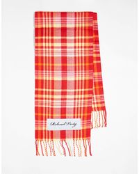 Reclaimed (vintage) - – unisex-schal mit karo-mustermix und logoetikett - Lyst