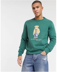 men's polo bear magic fleece knit sweatshirt