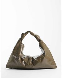 ASOS - Borsa Tote Morbida Testurizzata Color Khaki - Lyst