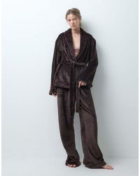 Loungeable - Cozy Wrap Tie Robe Top And Pants Set - Lyst