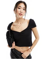 Cotton On - Cotton On Trim Detail Sweetheart Crop Top - Lyst