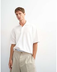 TOPMAN - Boxy Fit Textured Striped Jersey Polo - Lyst