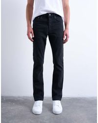 TOPMAN - Vaqueros De Corte Slim Elástico Con Lavado Negro De - Lyst