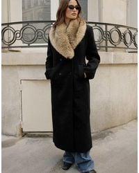 NA-KD - Double Breasted Fur Detail Coat - Lyst