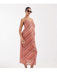 Vero Moda - Chevron Knitted Crochet Cami Midi Dress - Lyst