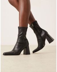 Raid Wide Fit - Whisper Block Heel Ankle Boots With Pointed Toe - Lyst