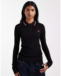 Fred Perry - Geribbeld Gebreid Overhemd - Lyst