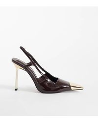 Public Desire - Reset Slingback Heeled Shoes With Metal Detail - Lyst