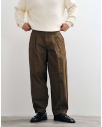 ASOS - Tailored 100% Cotton Wide Barrel Leg Pants - Lyst