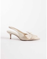 ASOS - Sleek Bow Detail Slingback Kitten Heels - Lyst