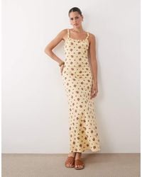 Miss Selfridge - Ditsy Floral Printed Cami Rib Maxi Dress - Lyst