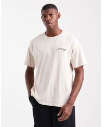 Jack & Jones - T-shirt à logo - beige - Lyst